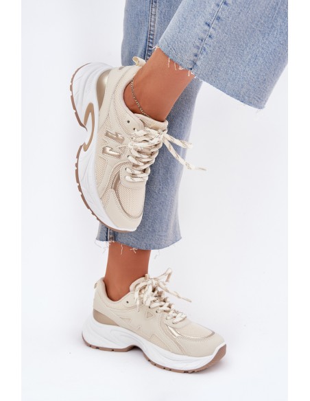 Women's Sneakers On A Chunky Sole Beige Davira