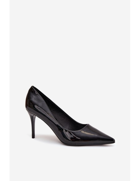 Patent Eco Leather Women's High Heels With Pointed Toes Black Jadira