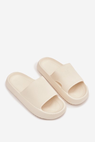 Women's Platform Slides with Cutout Ecru Ameira 2