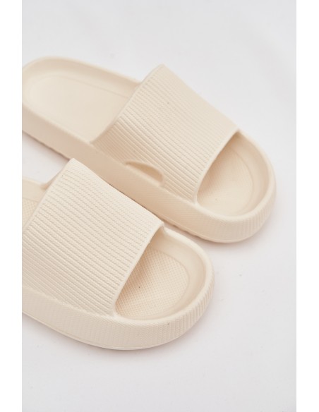 Women's Platform Slides with Cutout Ecru Ameira