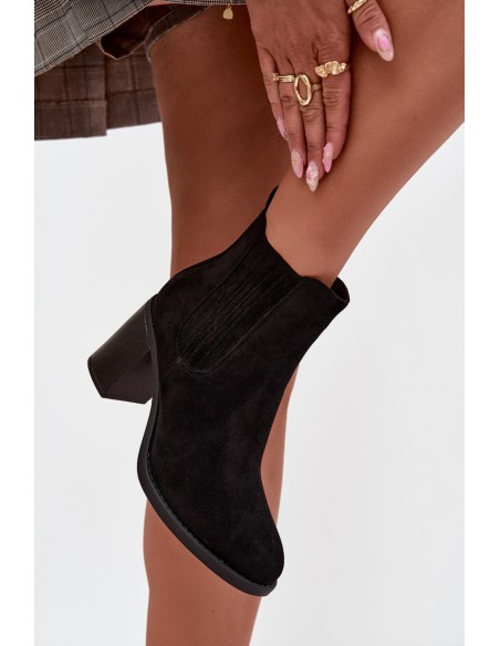 Insulated Women's Boots with Block Heel Black Brevina