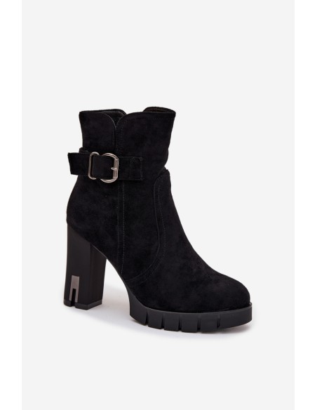 Moteriški aulinukai iki kulno su sagtimi ir pamušalu, juodi, Selisse