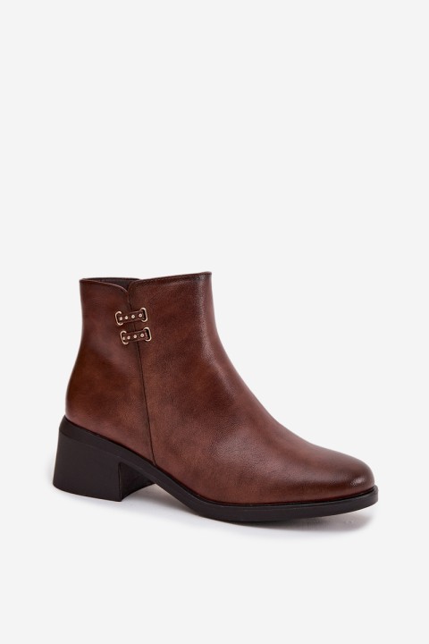 Insulated Women's Block Heel Boots Brown Delmira