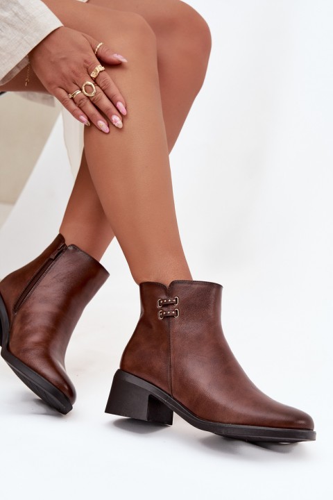 Insulated Women's Block Heel Boots Brown Delmira