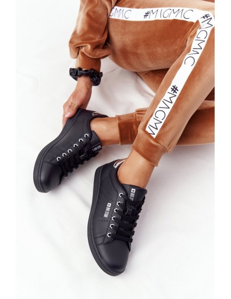 Women's Leather Sneakers BIG STAR DD274586 Black-Silver