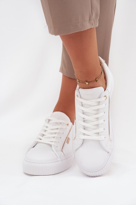 Women's Sneakers Made Of Eco Leather Big Star SS274026 White-Gold