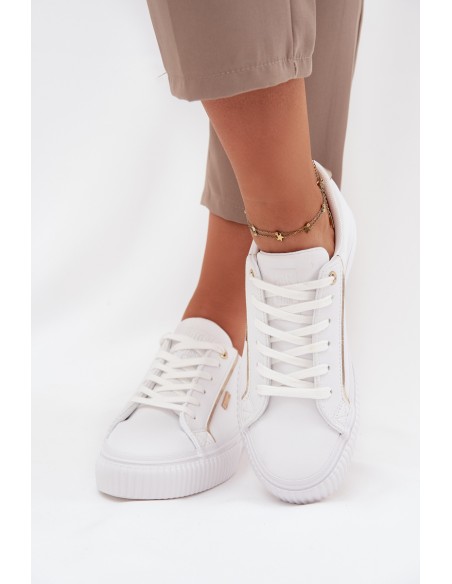 Women's Sneakers Made Of Eco Leather Big Star SS274026 White-Gold