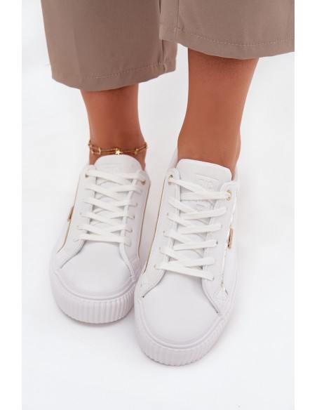 Women's Sneakers Made Of Eco Leather Big Star SS274026 White-Gold