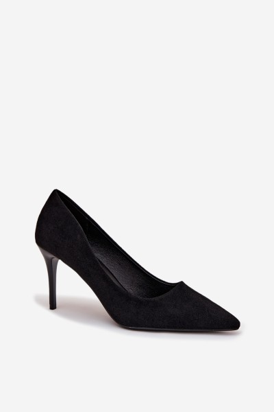 Women's heels made of eco suede Black Elvessa 2