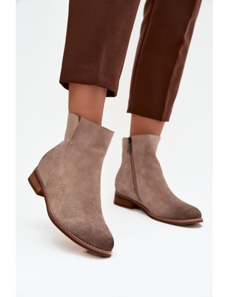 Moteriški aulinukai plokščiu kulnu Vinceza 39961 smėlio spalvos