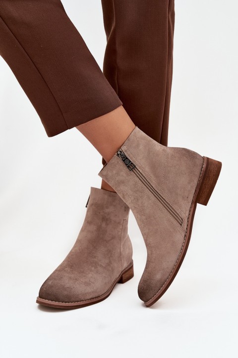 Moteriški aulinukai plokščiu kulnu Vinceza 39961 smėlio spalvos