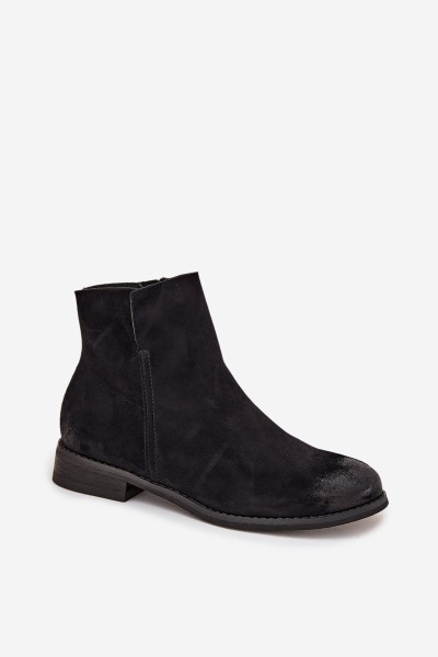 Women's Flat Heel Ankle Boots Vinceza 39961 Black 2