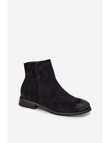 Women's Flat Heel Ankle Boots Vinceza 39961 Black