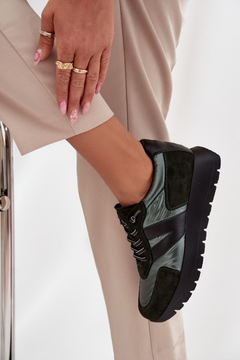 Women's Sneakers on Platform Vinceza 58561 Dark Green