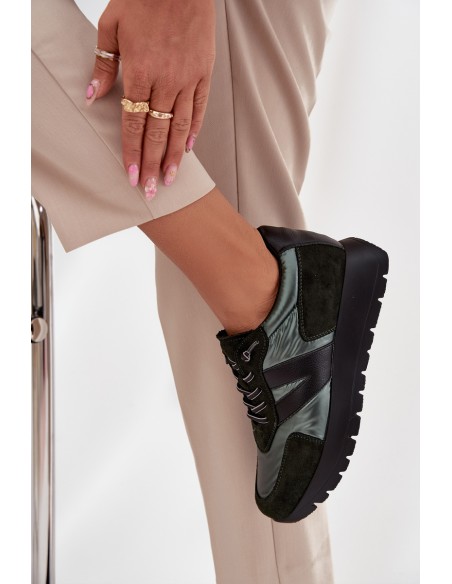 Women's Sneakers on Platform Vinceza 58561 Dark Green