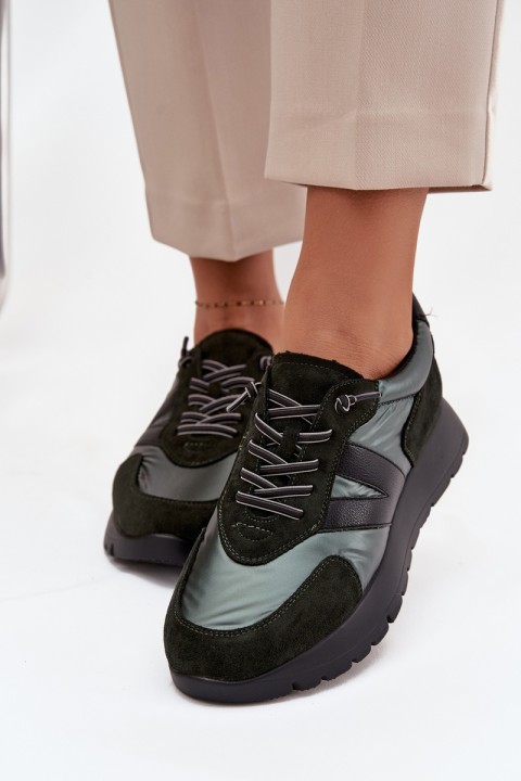 Women's Sneakers on Platform Vinceza 58561 Dark Green