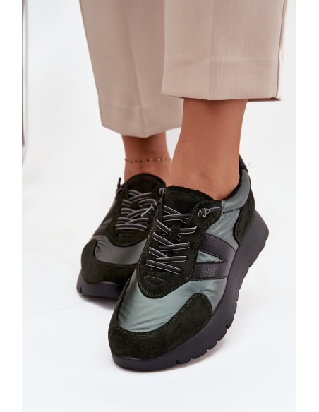 Women's Sneakers on Platform Vinceza 58561 Dark Green