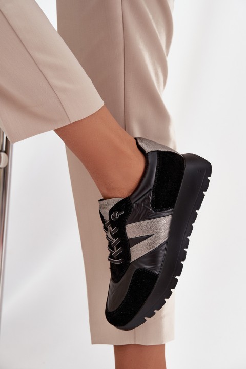 Moteriški sportbačiai ant platformos Vinceza 58561 juodi