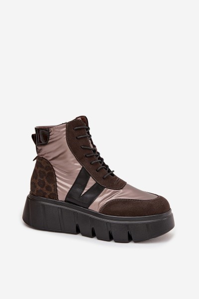 Women's Insulated Ankle Boots on Platform Vinceza 58562 Brown 2