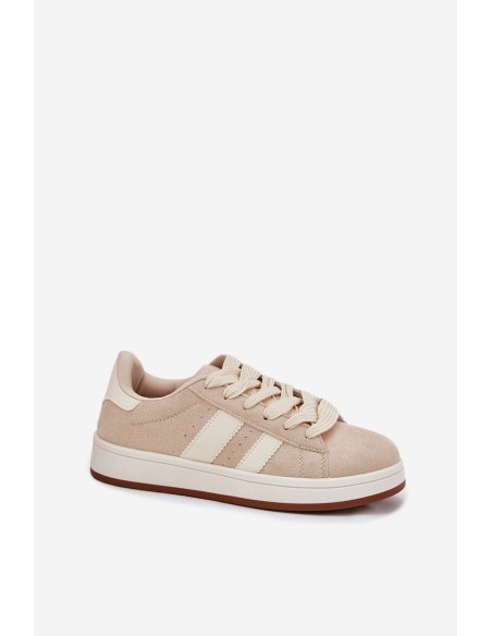 Women's Sneakers Made Of Eco Suede Beige Arlenina