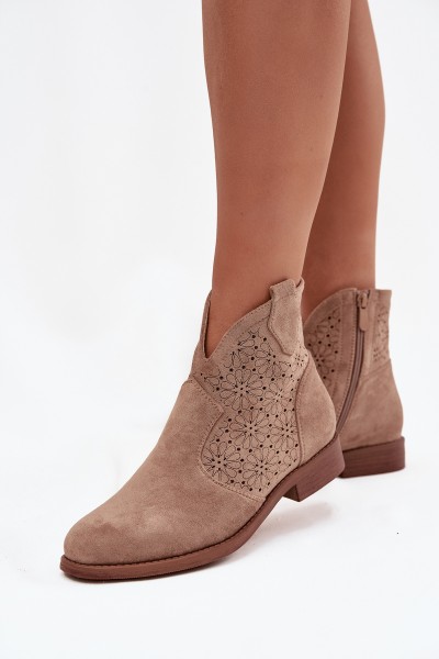 Women's Ankle Boots On Flat Heel S Barshi HY52 532 Beige