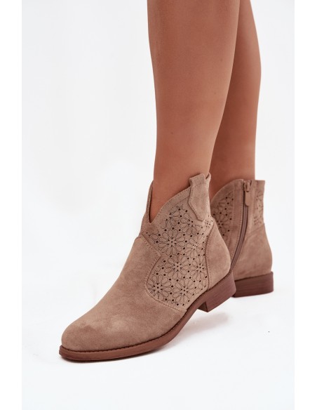 Women's Ankle Boots On Flat Heel S Barshi HY52 532 Beige