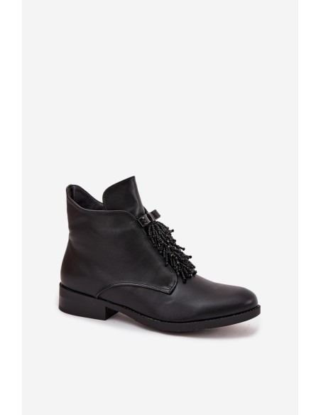 Šilti moteriški aulinukai iki kulno plokščiu kulnu S.Barski HY42-713 juodi