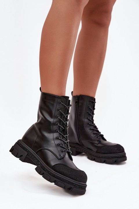 Women's Work Boots with Lining with Decoration S.Barski HY42-982 Black