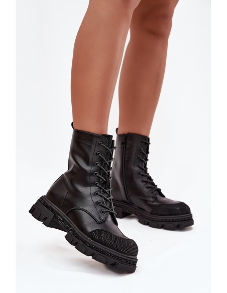 Women's Work Boots with Lining with Decoration S.Barski HY42-982 Black