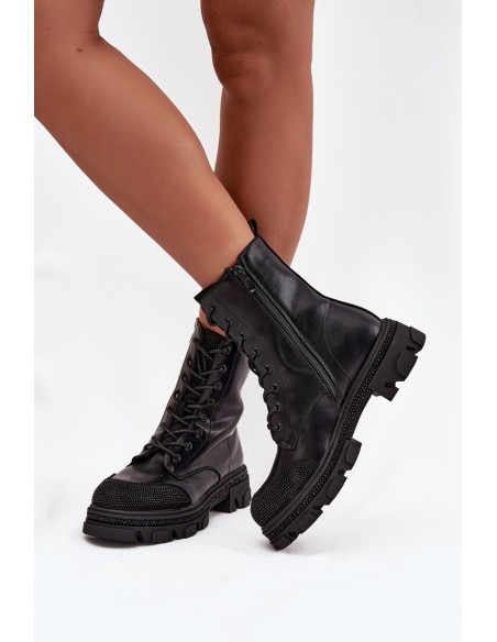 Women's Work Boots with Lining with Decoration S.Barski HY42-982 Black