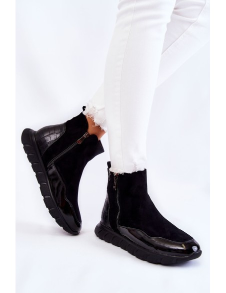 Suede Women's Sneakers Vinceza 23-10789 Black