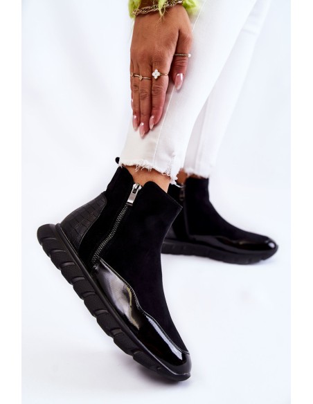 Suede Women's Sneakers Vinceza 23-10789 Black