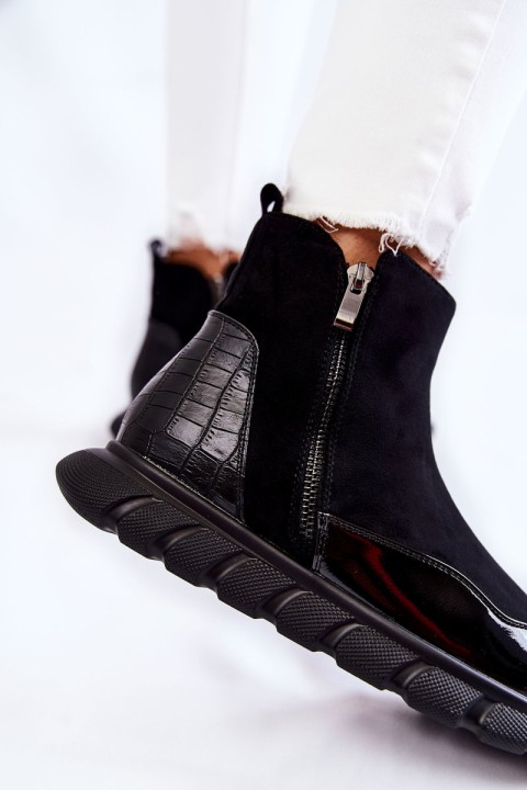 Suede Women's Sneakers Vinceza 23-10789 Black