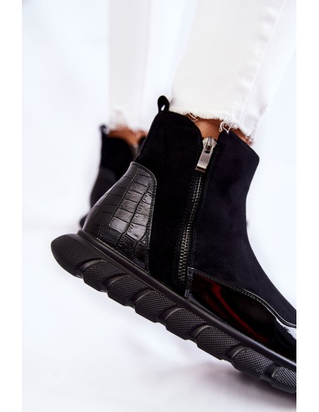 Suede Women's Sneakers Vinceza 23-10789 Black