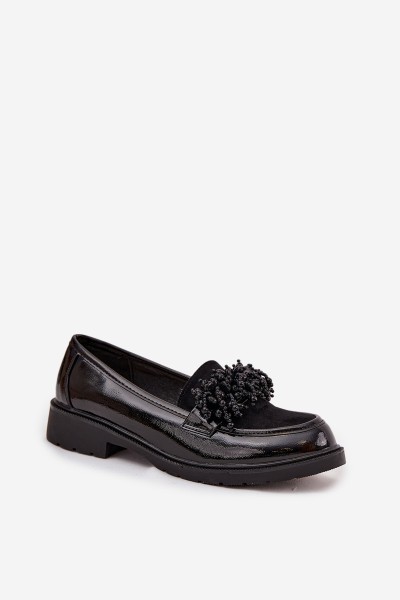 Women's Patent Leather Moccasins S.Barski HY52-369B Black 2