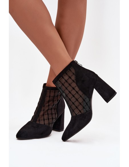 Moteriški aukštakulniai aulinukai su tinkleliu DA LZ52 944 juodi