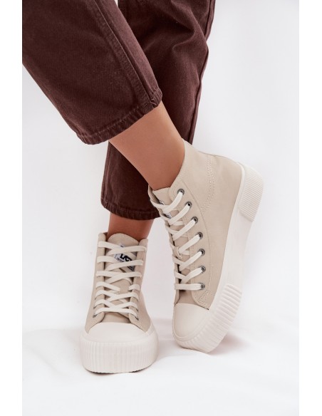 Moteriški sportbačiai ant platformos LEE 50253002.35E ISLA WOMEN MID smėlio spalvos