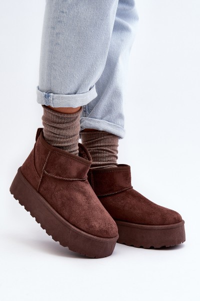 Suede Platform Snow Boots Brown Corcoran 2