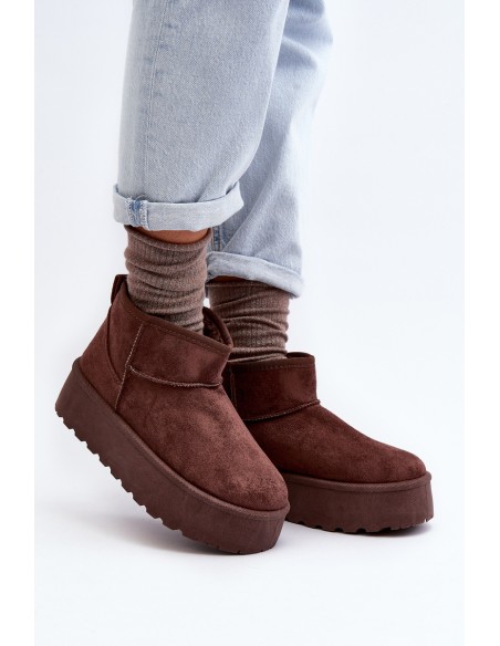 Suede Platform Snow Boots Brown Corcoran