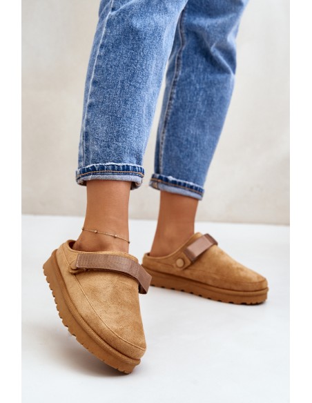 Women's Slippers Insulated With Fur On Platform Camel Azida