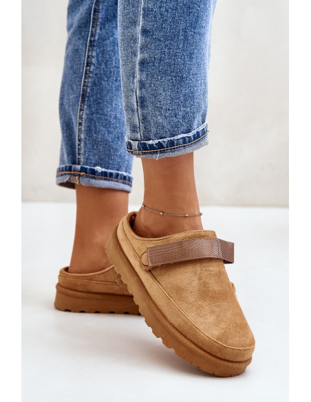 Women's Slippers Insulated With Fur On Platform Camel Azida