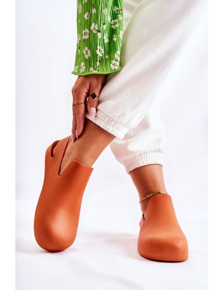 Fashionable Rubber Clogs Orange Meriko