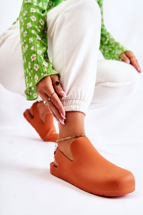 Fashionable Rubber Clogs Orange Meriko