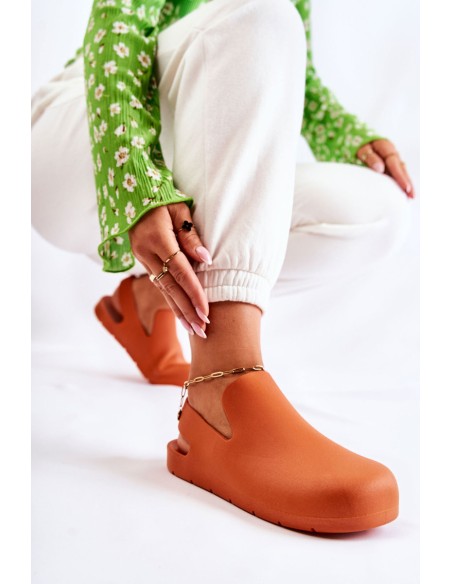 Fashionable Rubber Clogs Orange Meriko