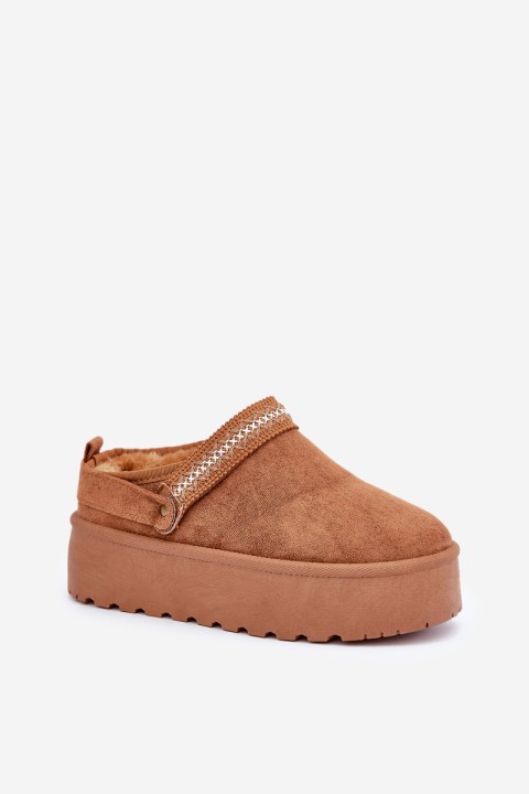 Snow Boots With Decorative Embroidery Camel Selithria