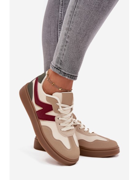 Women's Low Eco Leather Sneakers Bežowe Givelle