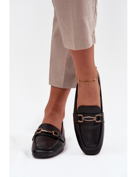 Women's Loafers Shoes With Decoration Black Priscelle