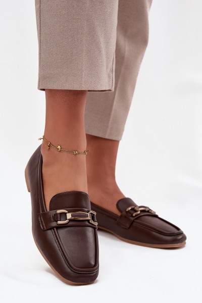 Women's Loafers with Decoration Brown Priscelle