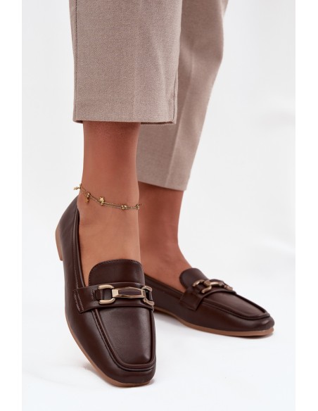 Women's Loafers with Decoration Brown Priscelle