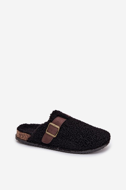 Women's slippers with sheep fur style Black Lorivine